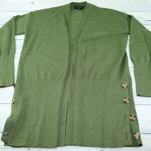 Verve Ami Green Open Front Cardigan Sweater Size M